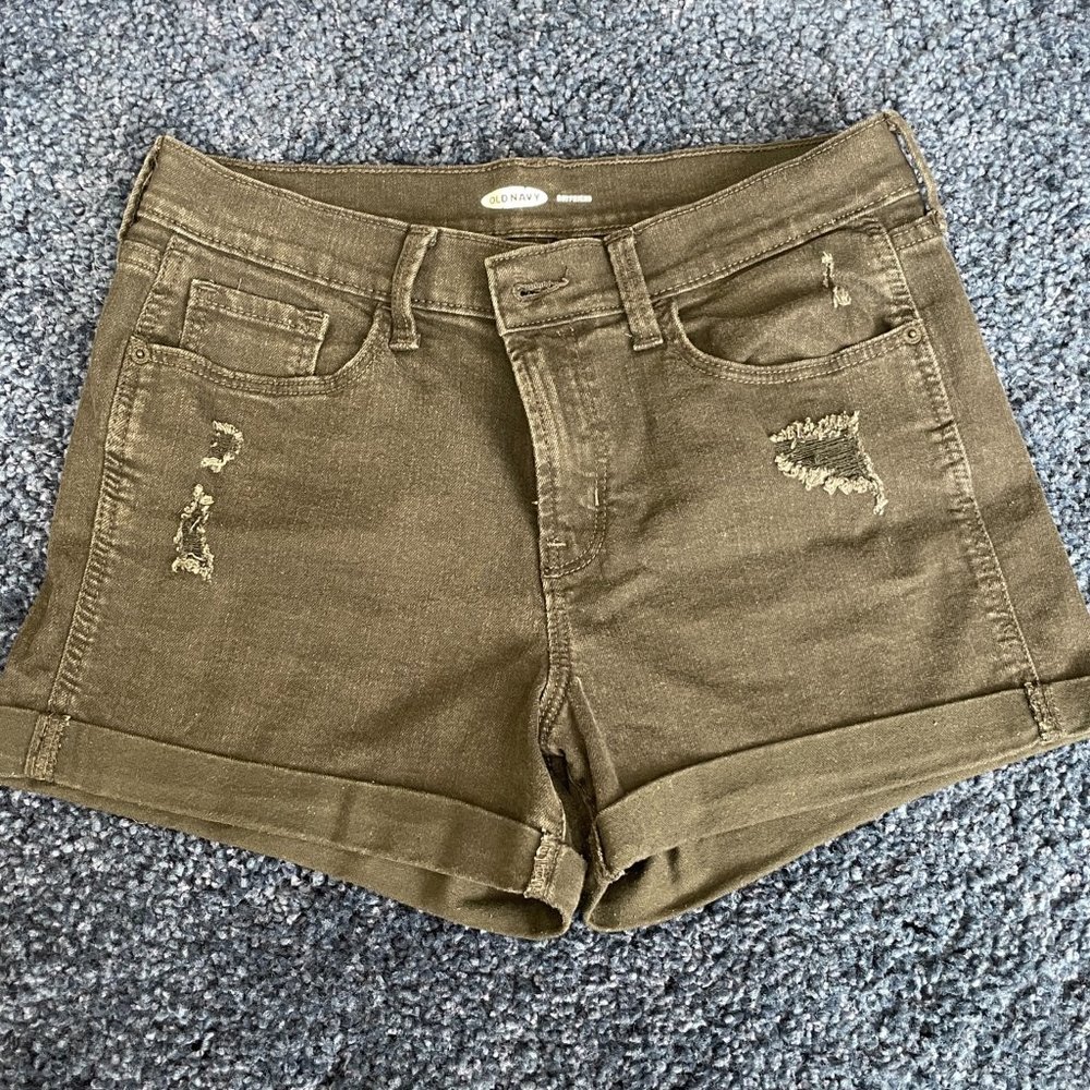 Black distressed Old Navy Black Jean shorts